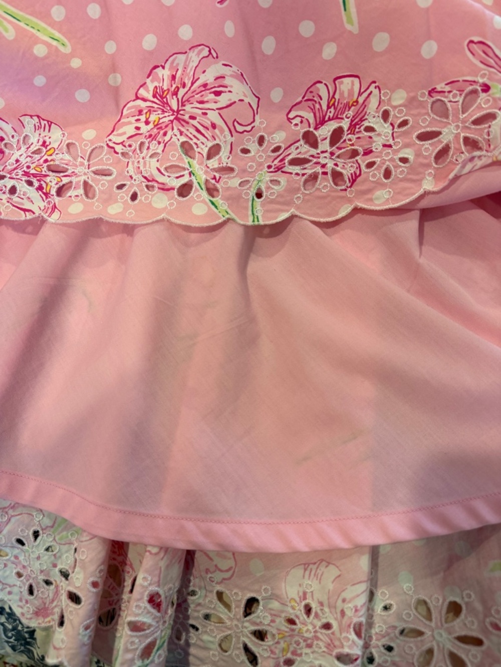 Lily Pulitzer polka dot lily Pink pleated A-line skirt scallop hem Size 4 - Picture 7 of 9